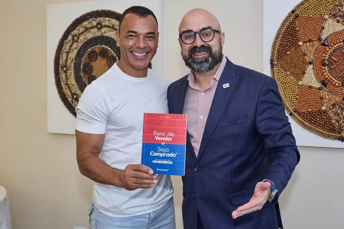 Fábio Torres com parceiro de negócios