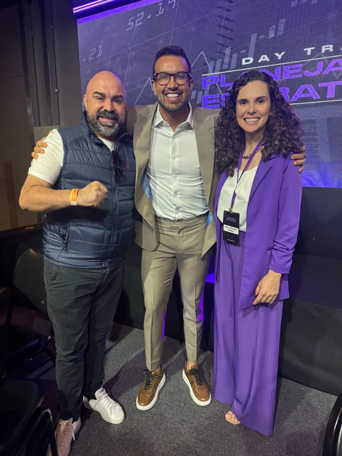Fábio Torres com Ana Carolina Torres e parceiro